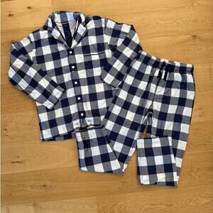 Hastens - 100% Cotton Check Pyjamas in Blue Gray & White